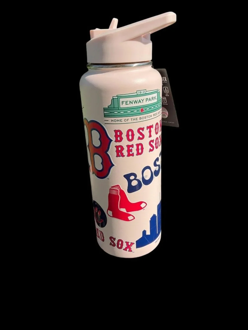 Boston Red Sox Light Pink 34oz Water Bottle MLB The Memory Company New
